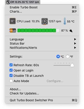 Turbo Boost Switcher for OSX / macOS
